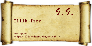 Illik Izor névjegykártya